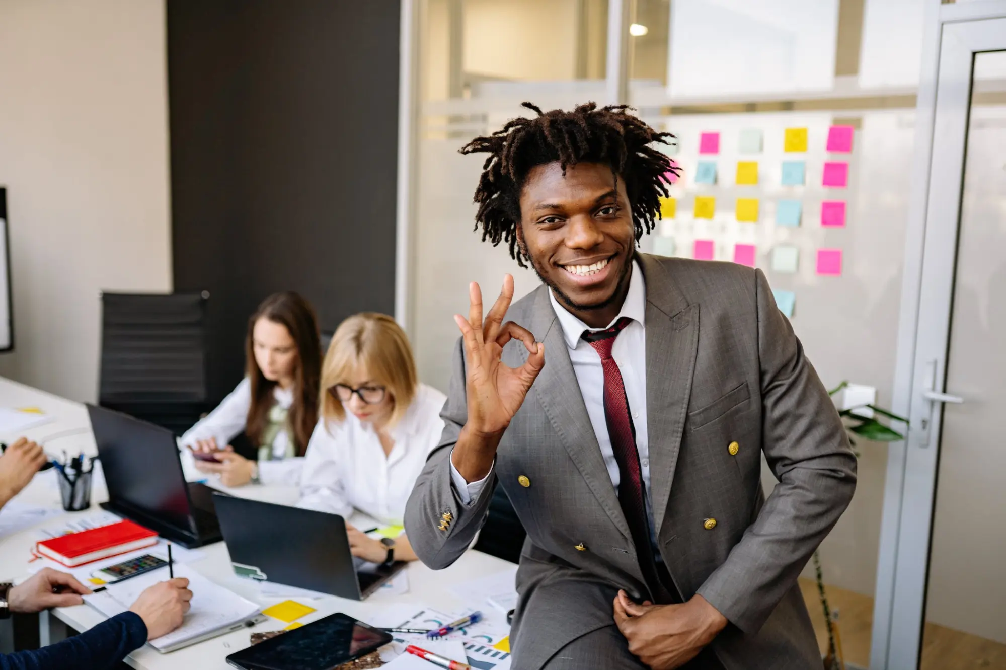 A man that is happy because he has Voluntary Life Insurance.