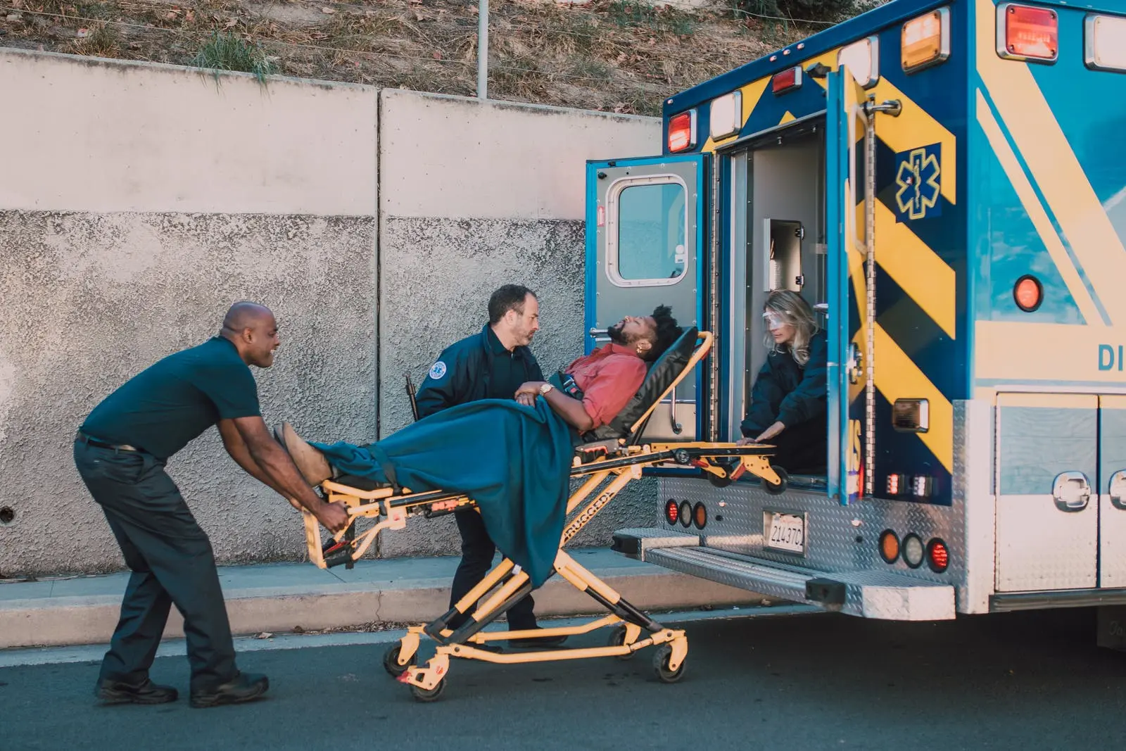 A man who is going to the hospital because he hit a deer.