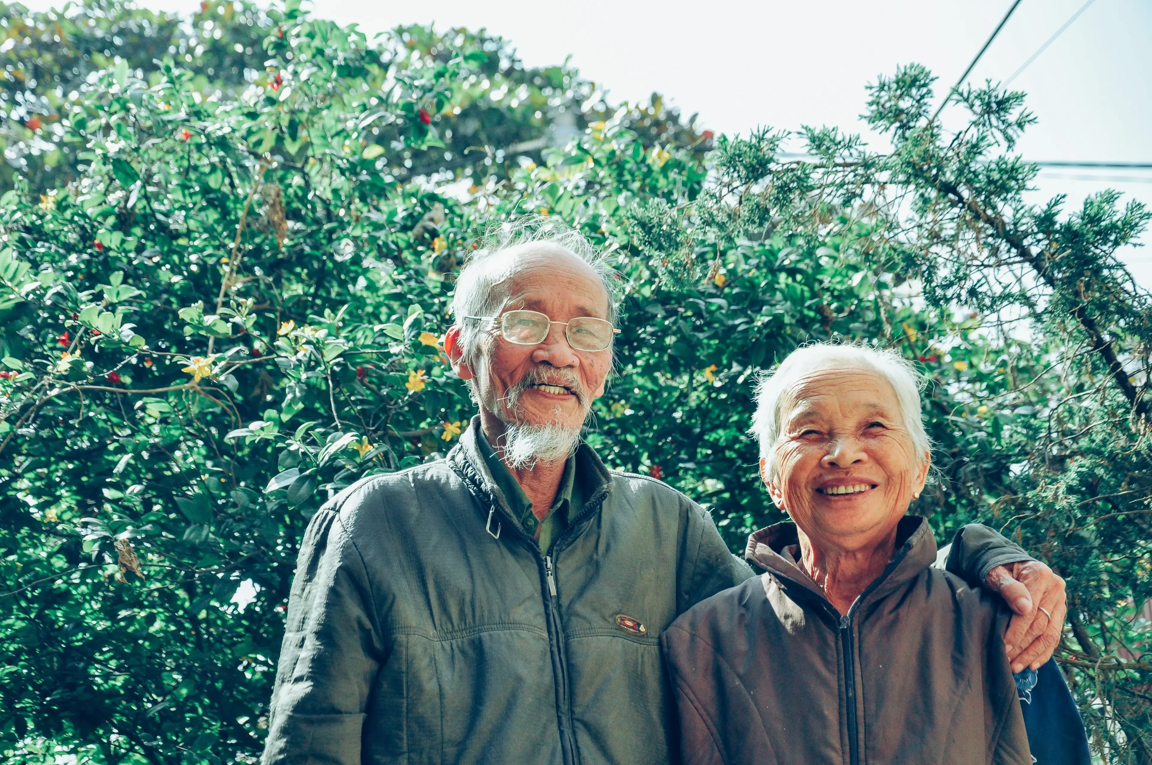 An elderly couple enjoying their retirement knowing that they're covered.