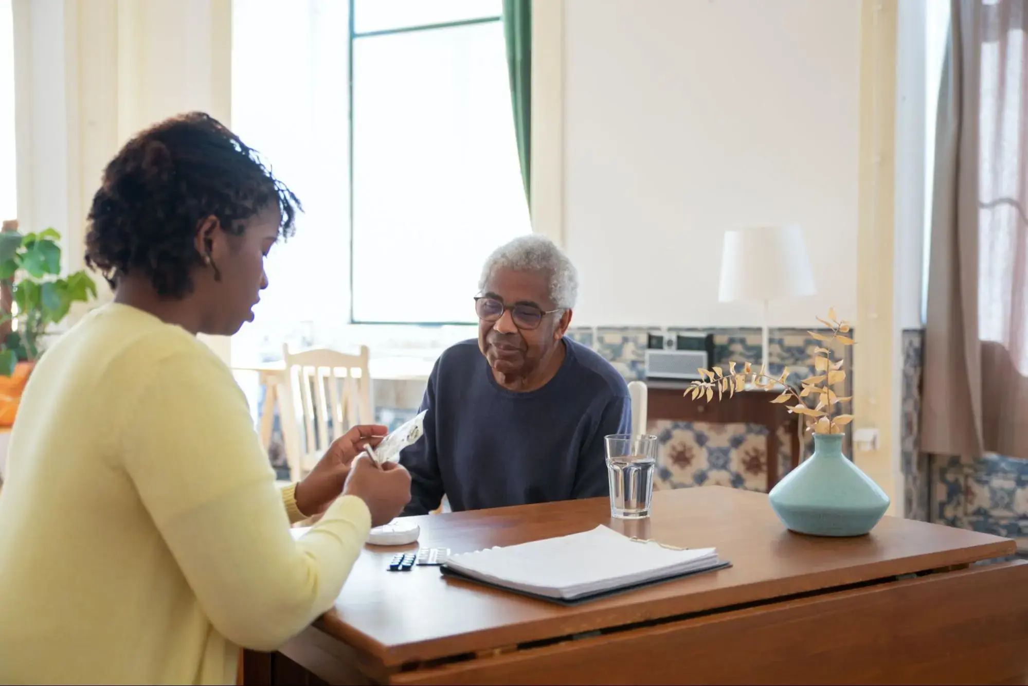 An elderly man whose Palliative Care is covered by Medicare Part B.