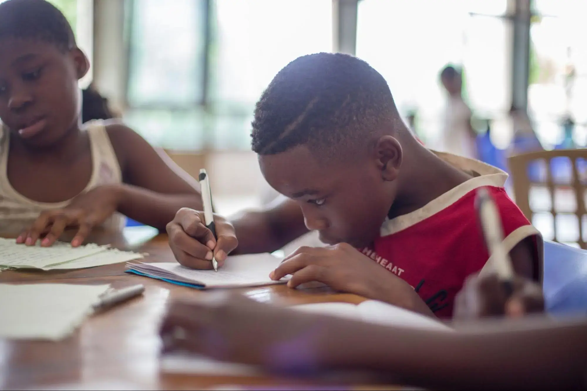 A child doing school work.